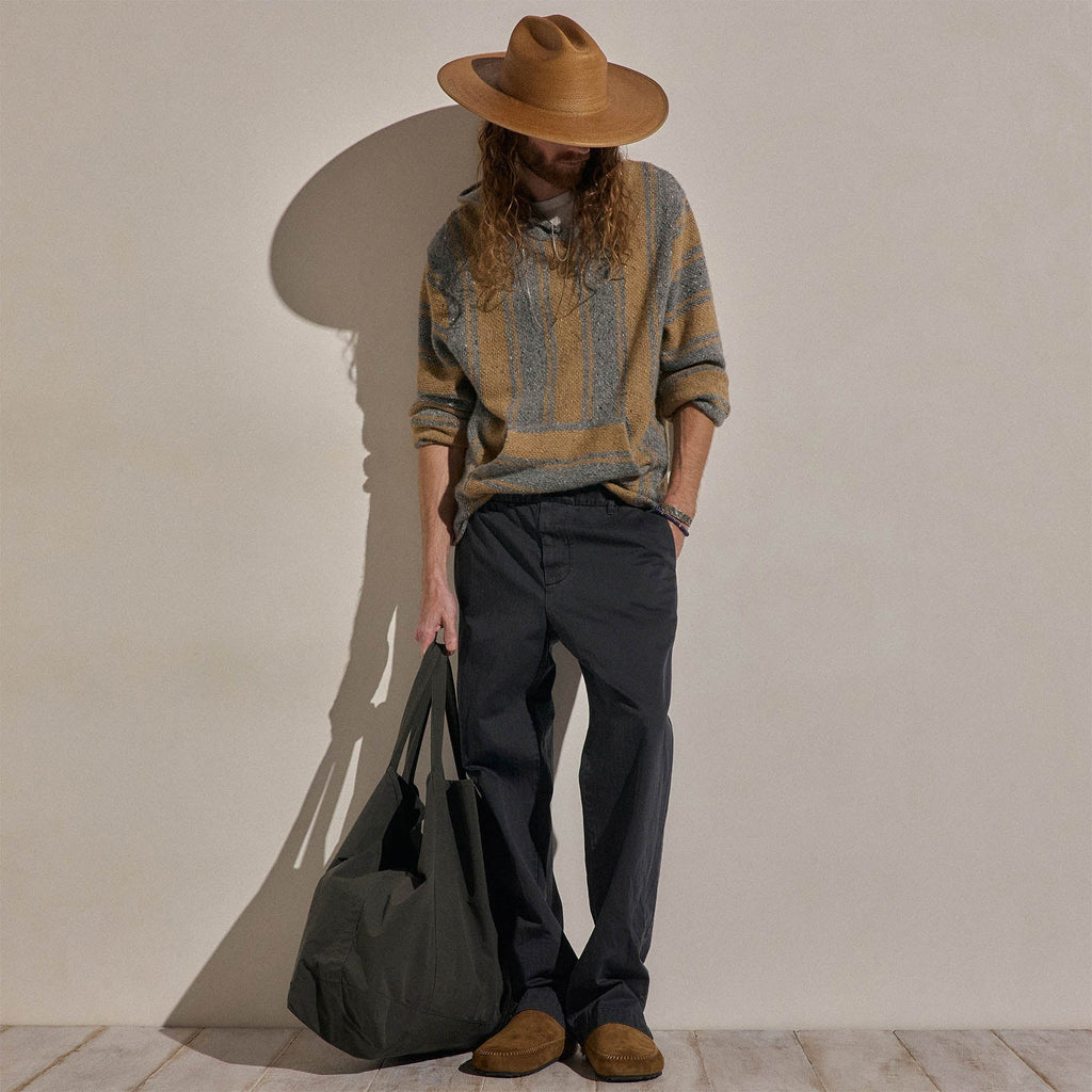 Pantalon sergé chevrons - Bleu Nuit Pigment