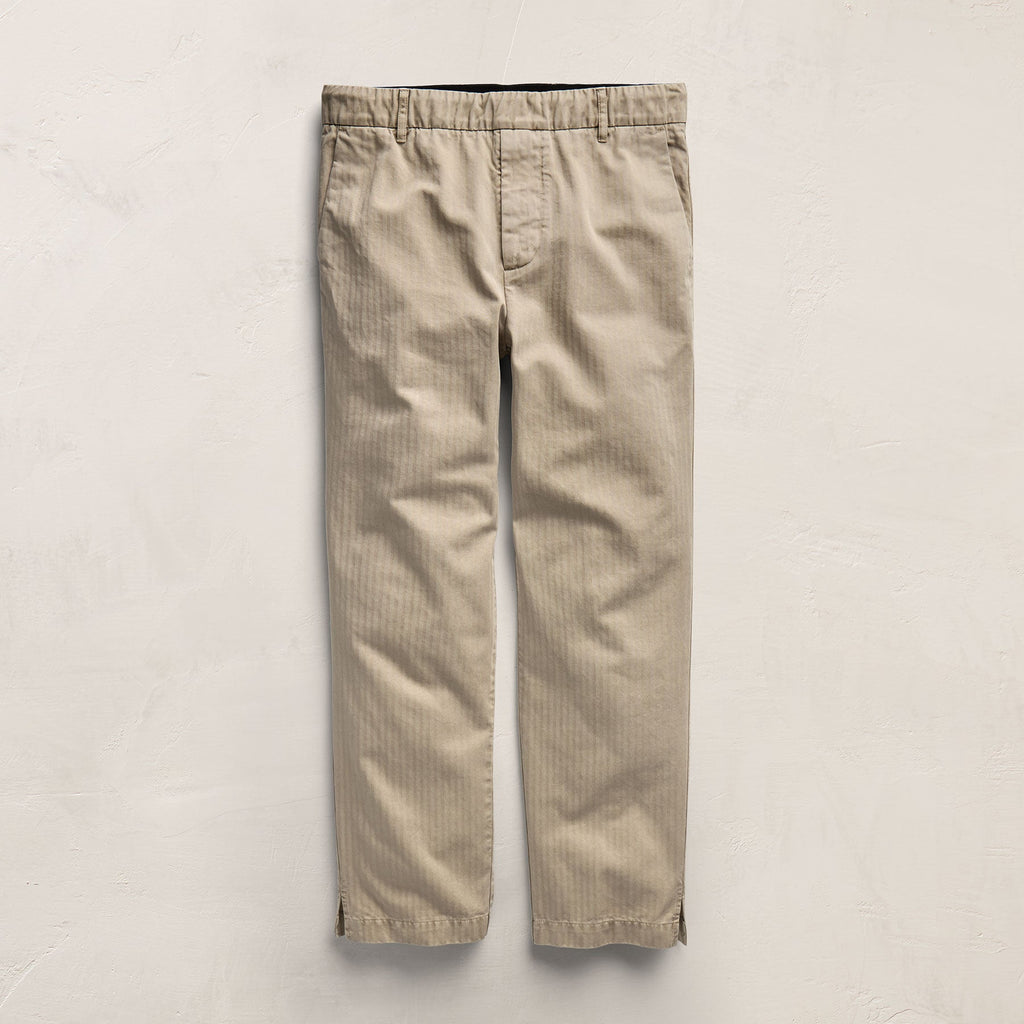 Pantalon en sergé chevrons - Pigment lin