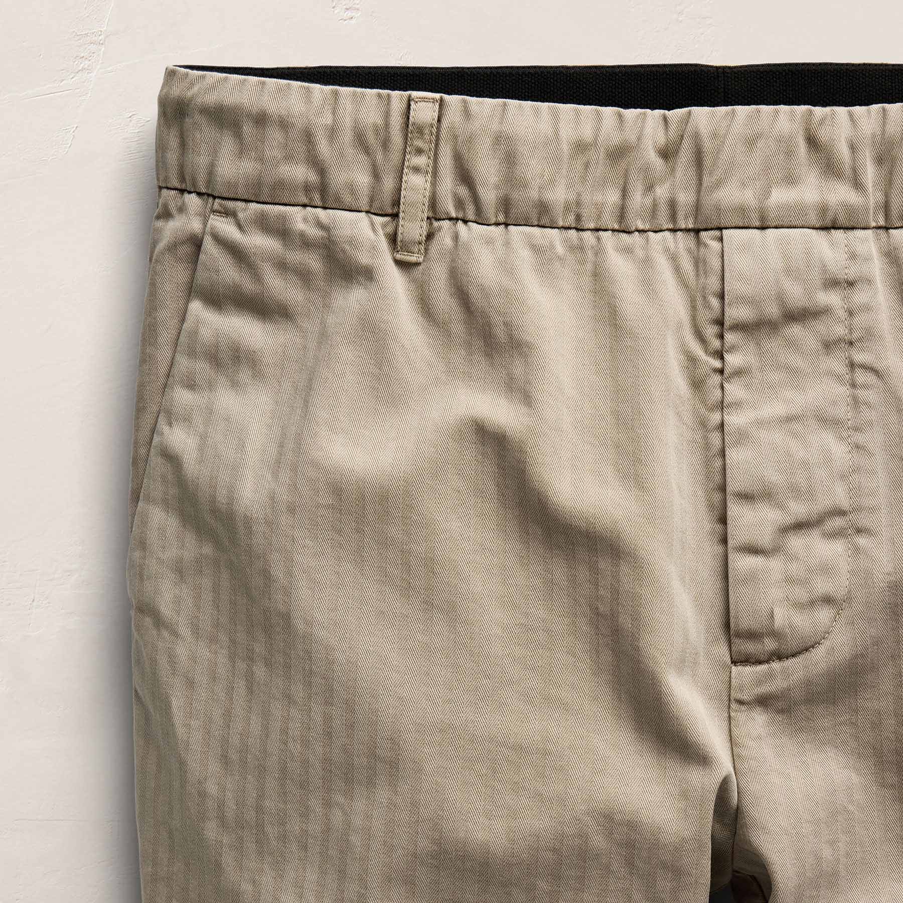 Pantalon en sergé chevrons - Pigment lin