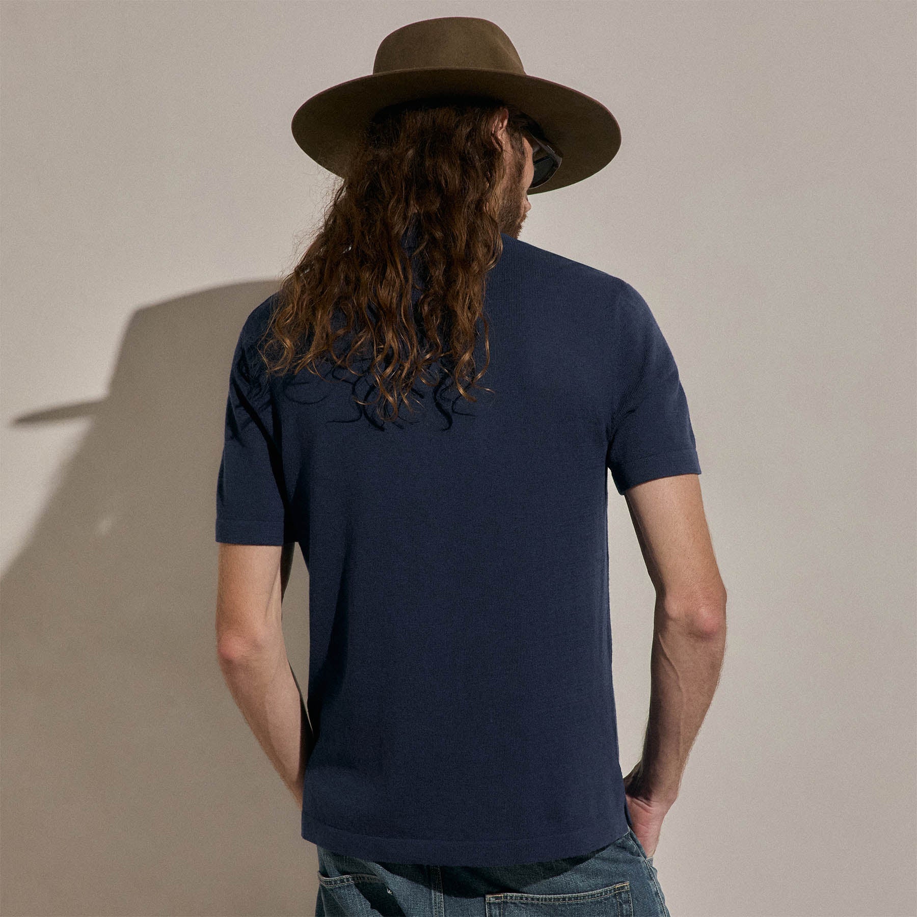 Cotton Cashmere Polo - Admiral