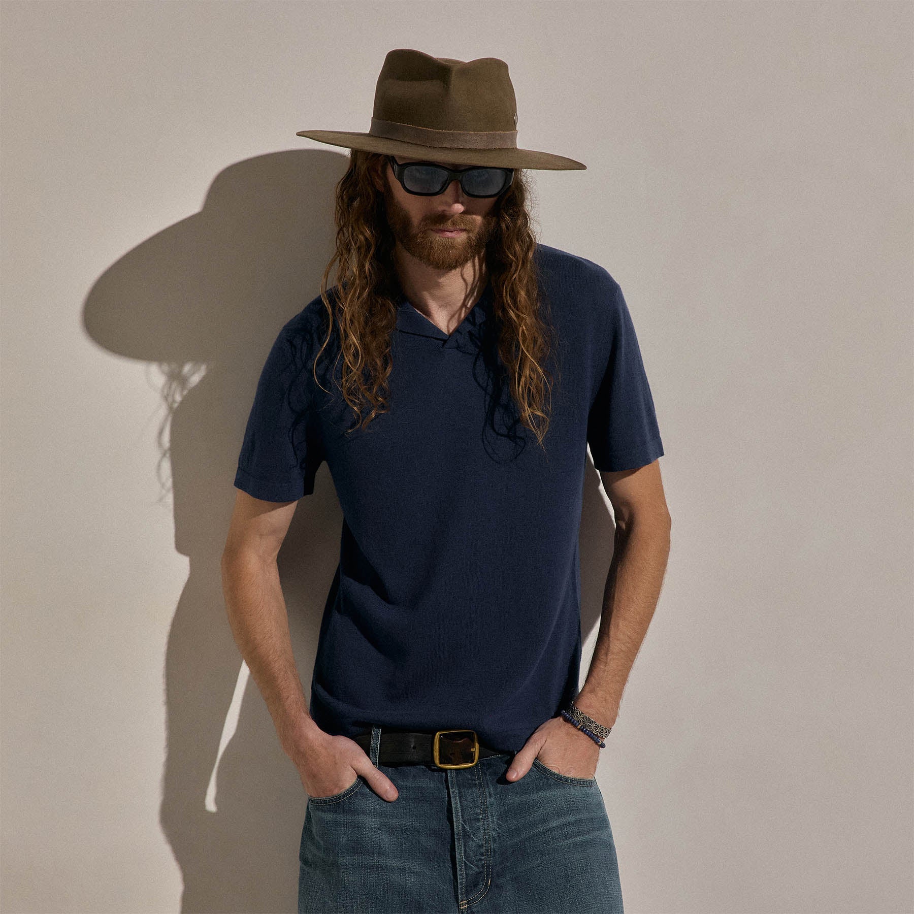 Cotton Cashmere Polo - Admiral