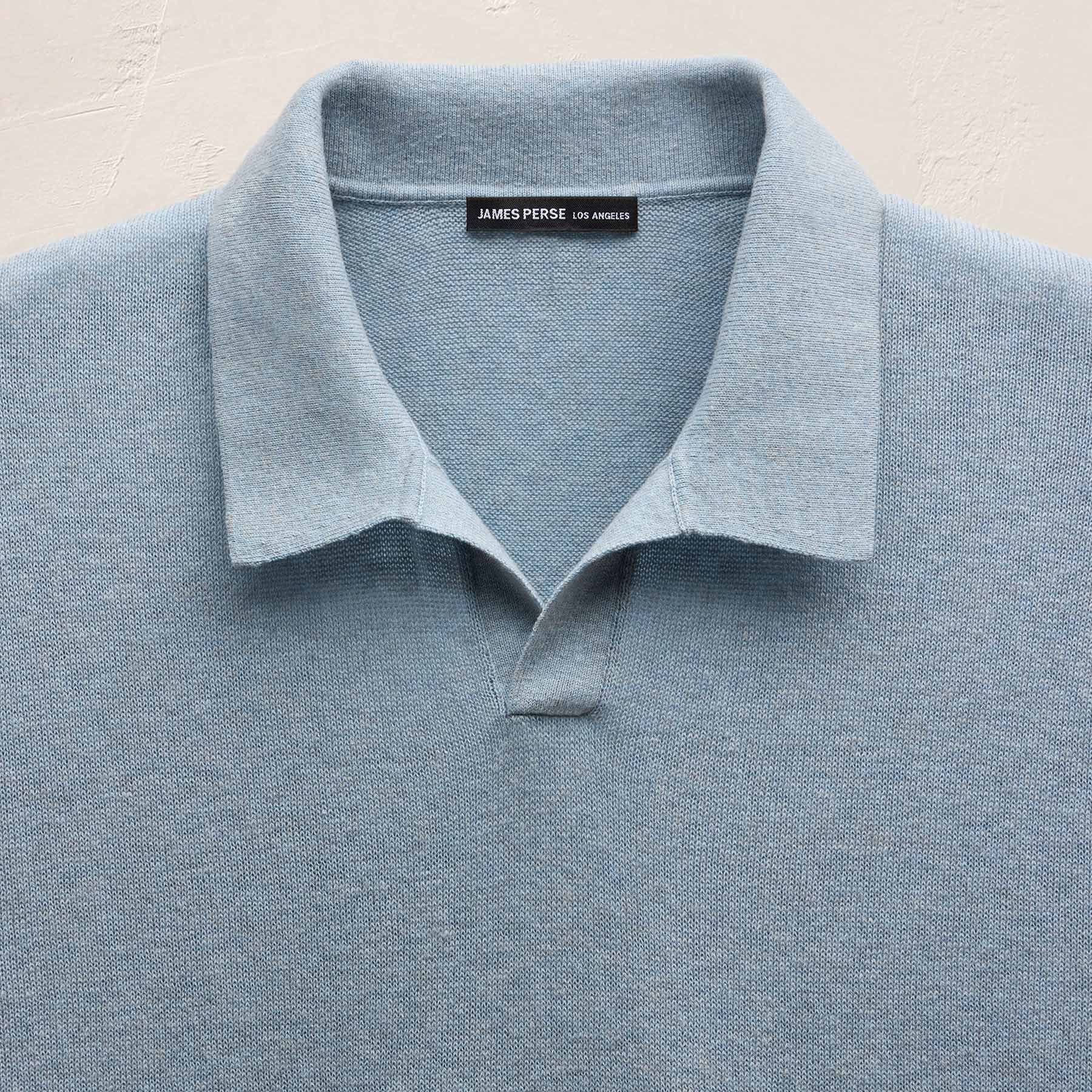 Cotton Cashmere Polo - Sky Blue