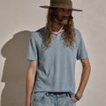 Cotton Cashmere Polo - Sky Blue