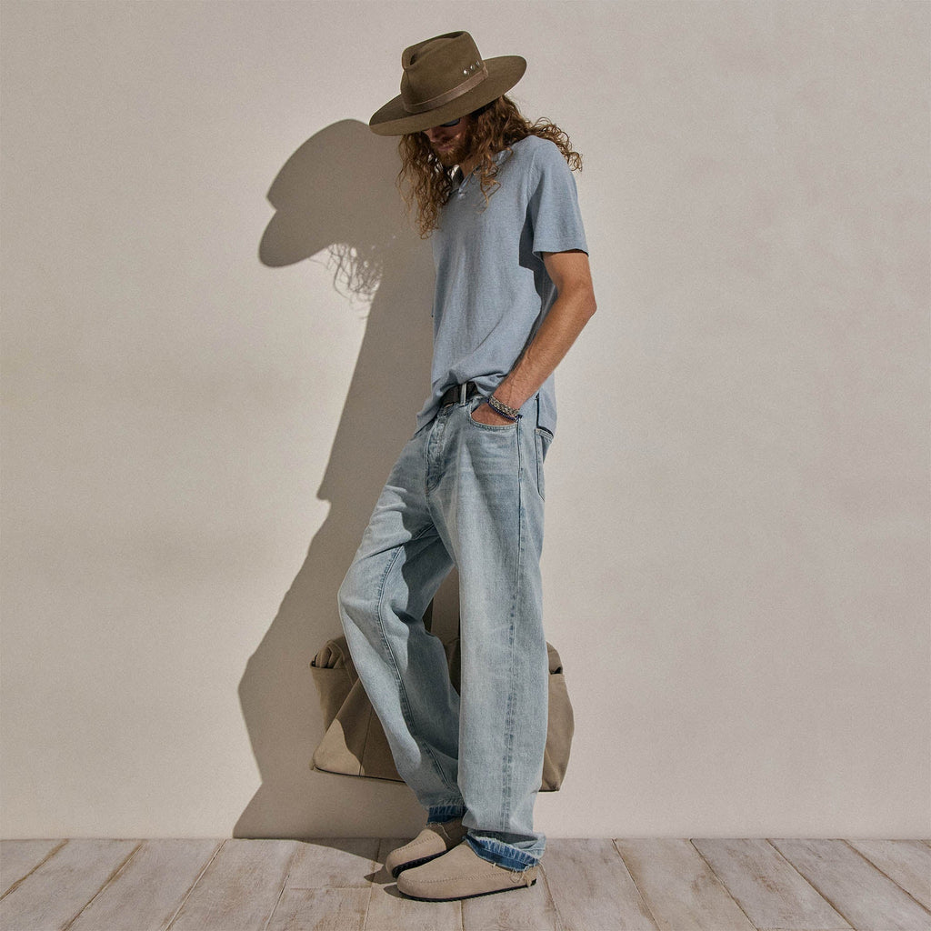 Cotton Cashmere Polo - Sky Blue