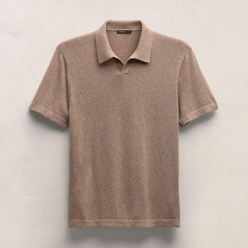 Polo coton cachemire - Marron chaud