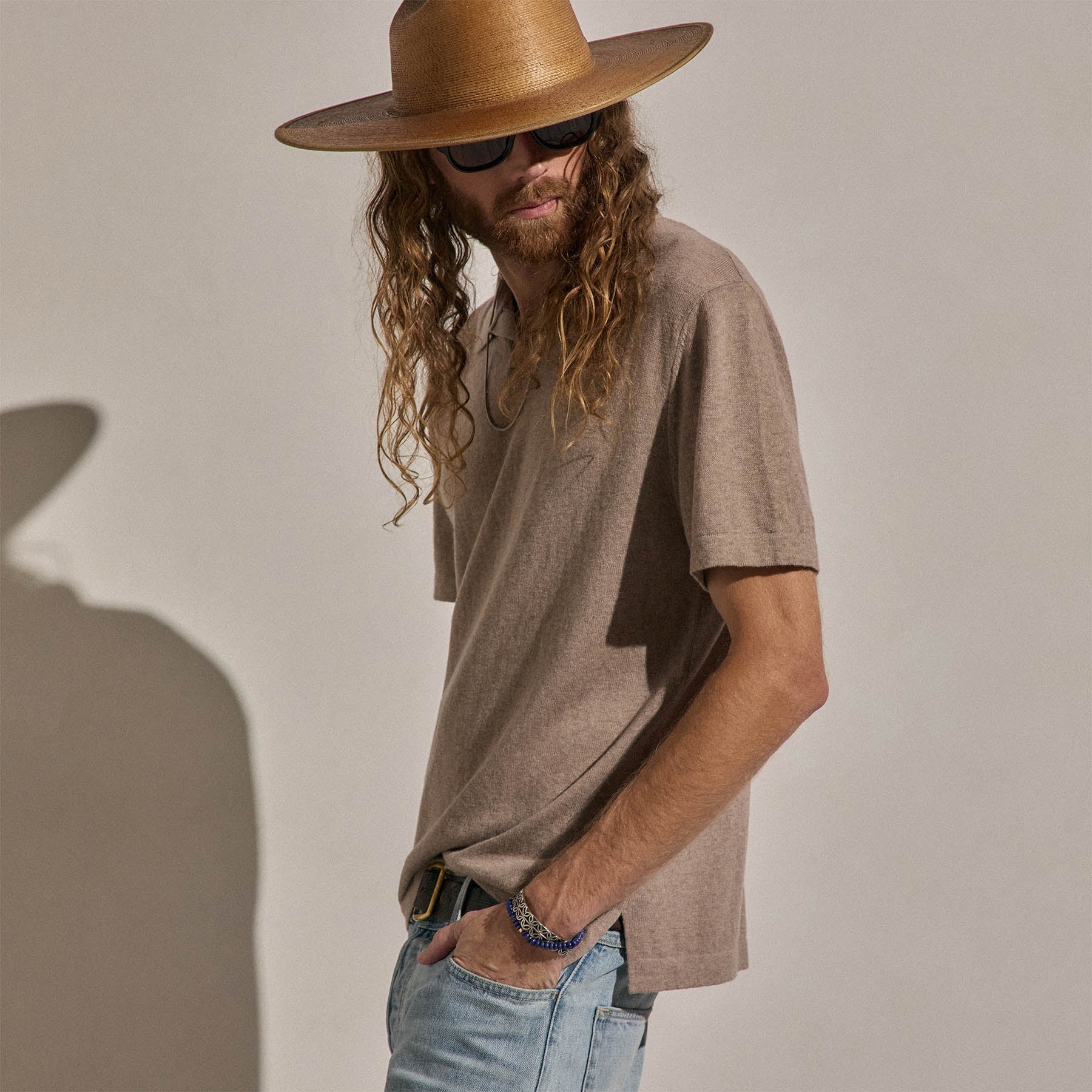 Cotton Cashmere Polo - Warm Brown