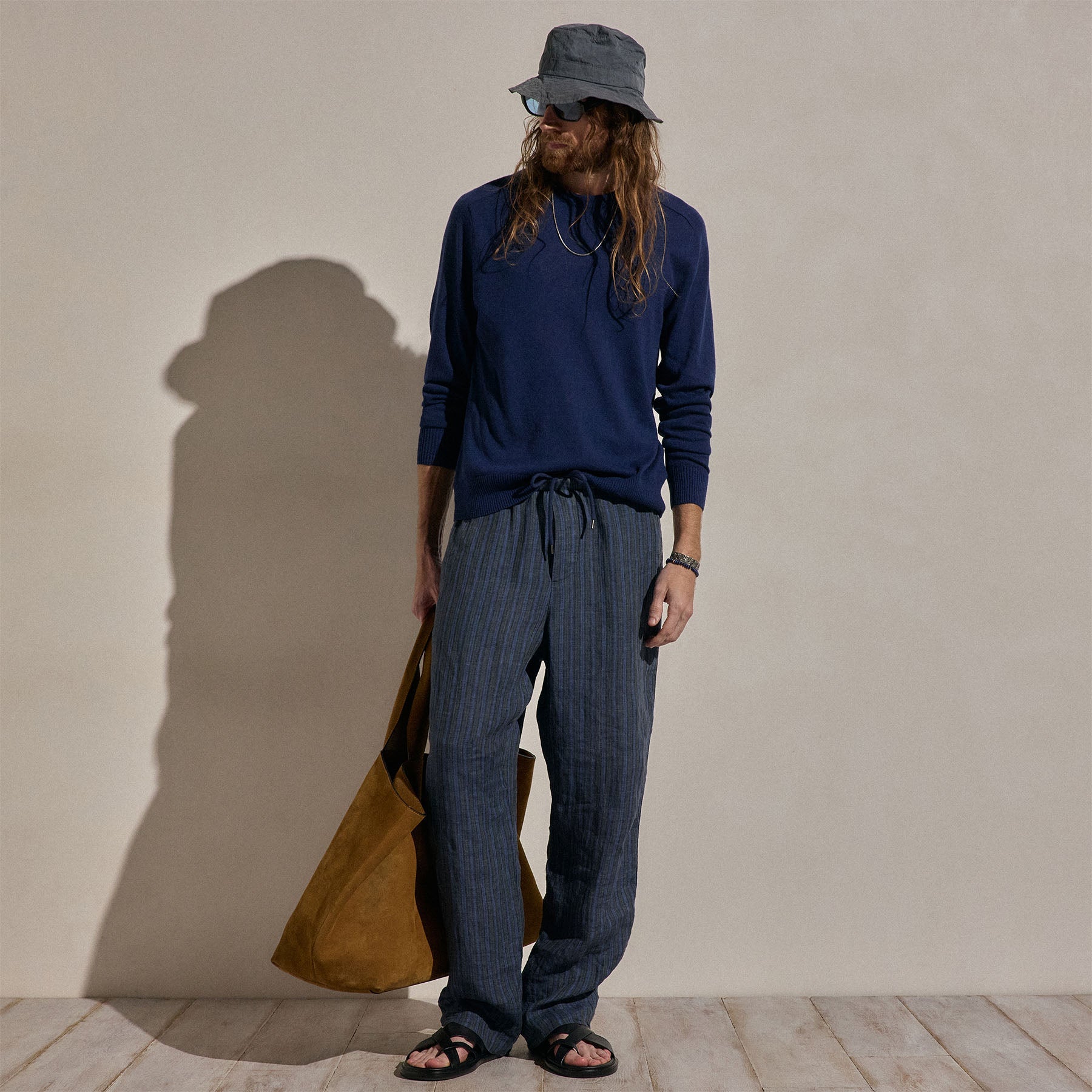 Cotton Cashmere Raglan Crew - Admiral