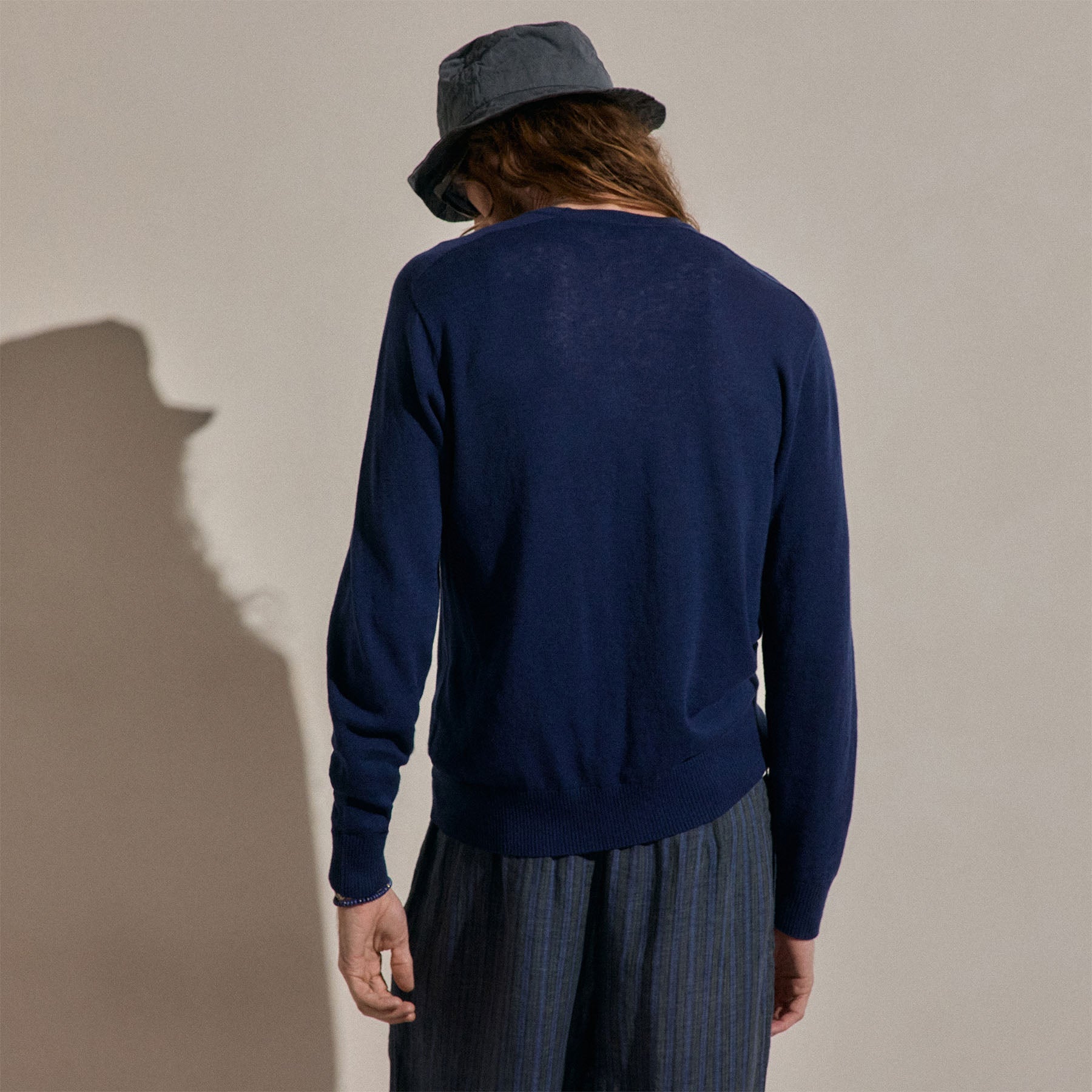 Cotton Cashmere Raglan Crew - Admiral
