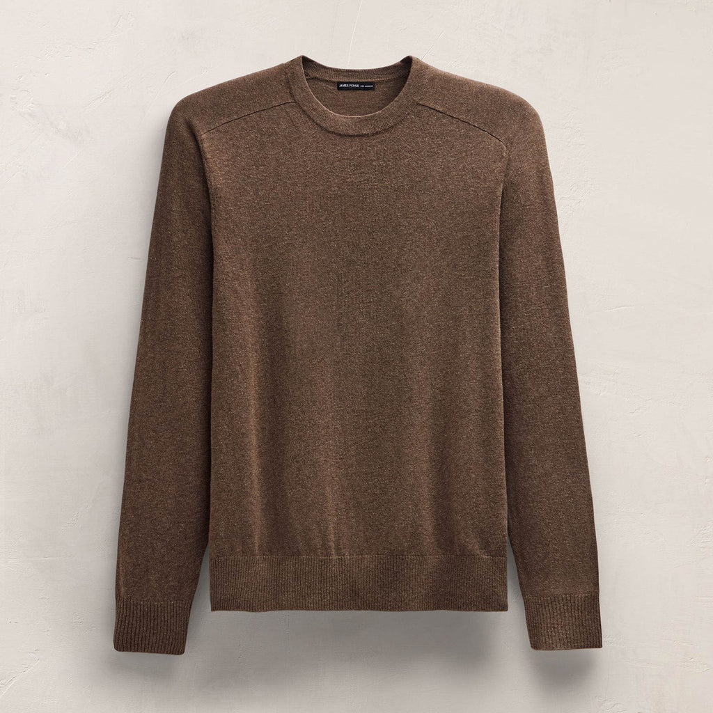 Cotton Cashmere Raglan Crew - Brownstone