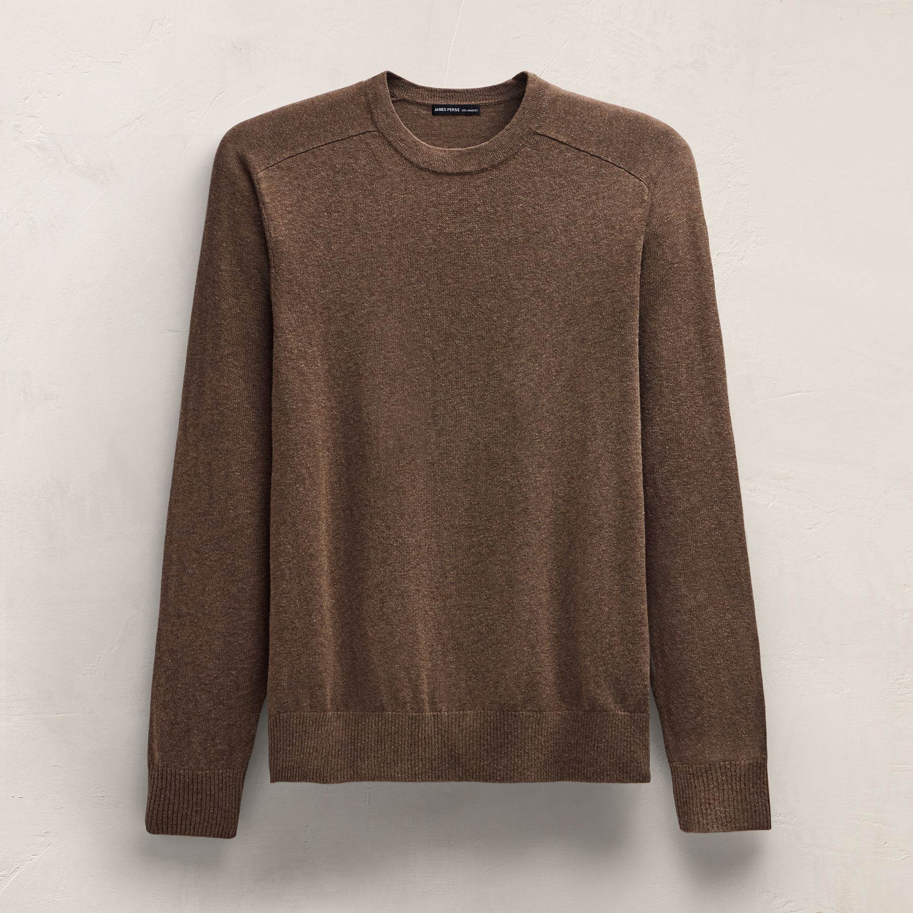 Cotton Cashmere Raglan Crew - Brownstone