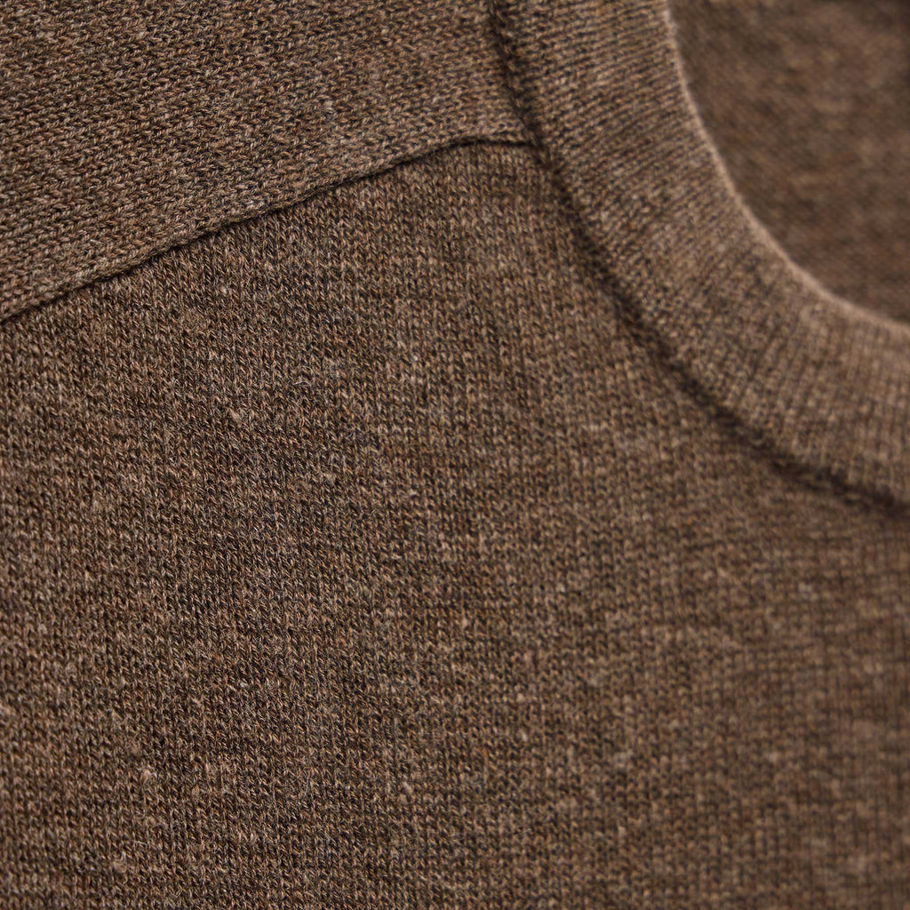 Cotton Cashmere Raglan Crew - Brownstone