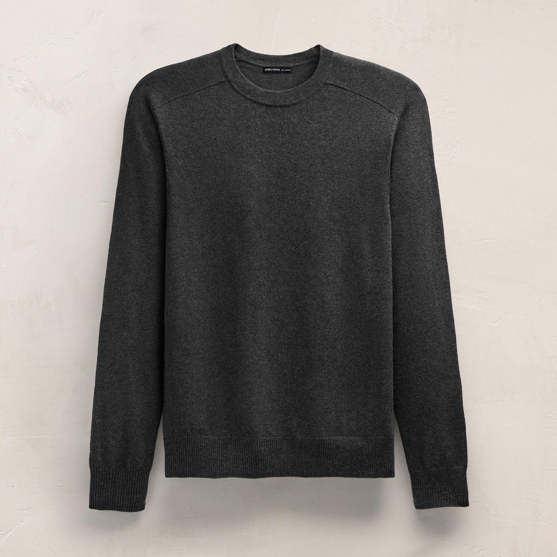 Cotton Cashmere Raglan Crew - Coal