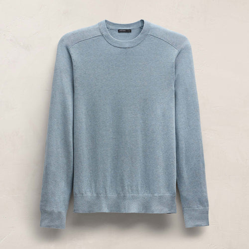 Pull Ras-du-cou Raglan en Coton Cachemire - Bleu Ciel