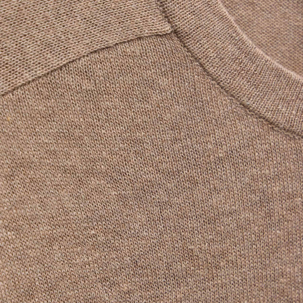 Cotton Cashmere Raglan Crew - Warm Brown