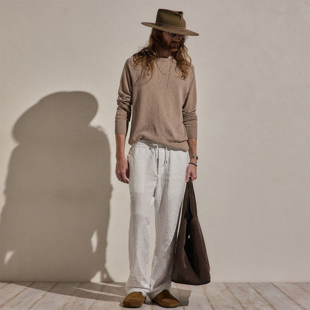 Cotton Cashmere Raglan Crew - Warm Brown