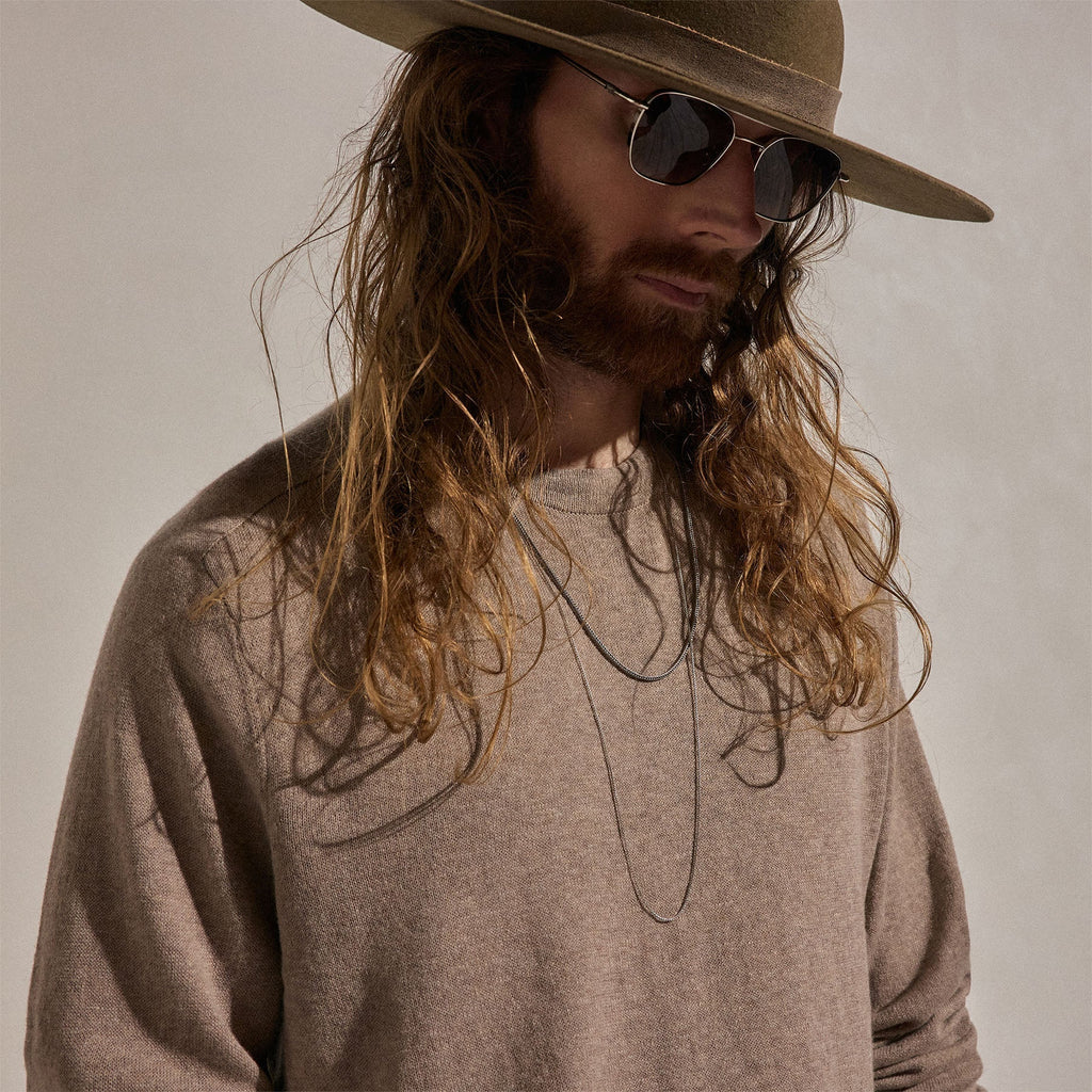 Cotton Cashmere Raglan Crew - Warm Brown