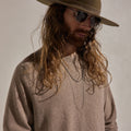 Cotton Cashmere Raglan Crew - Warm Brown