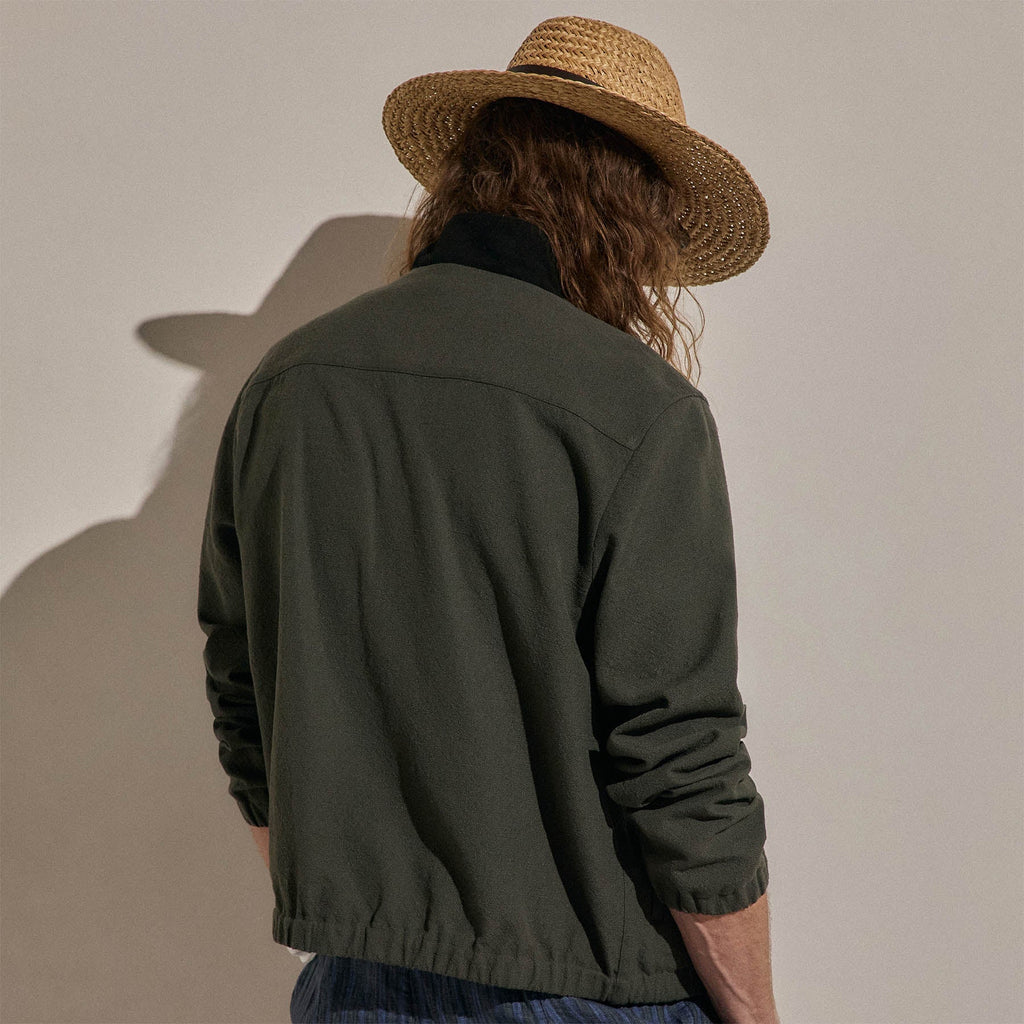 Veste de survêtement avec finitions en suède - Olive foncé/Noir