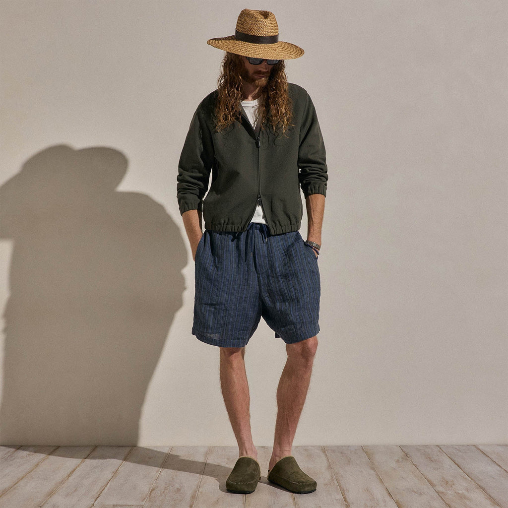Veste de survêtement avec finitions en suède - Olive foncé/Noir