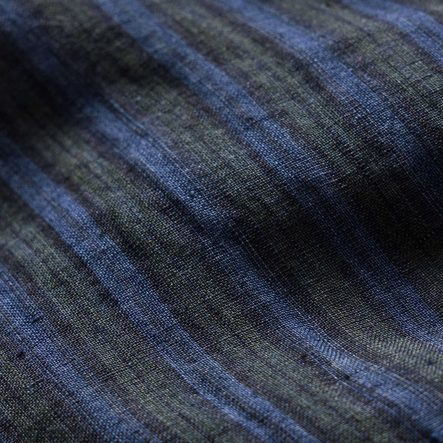 Pantalon décontracté en lin rayé délavé - Rayures bleues