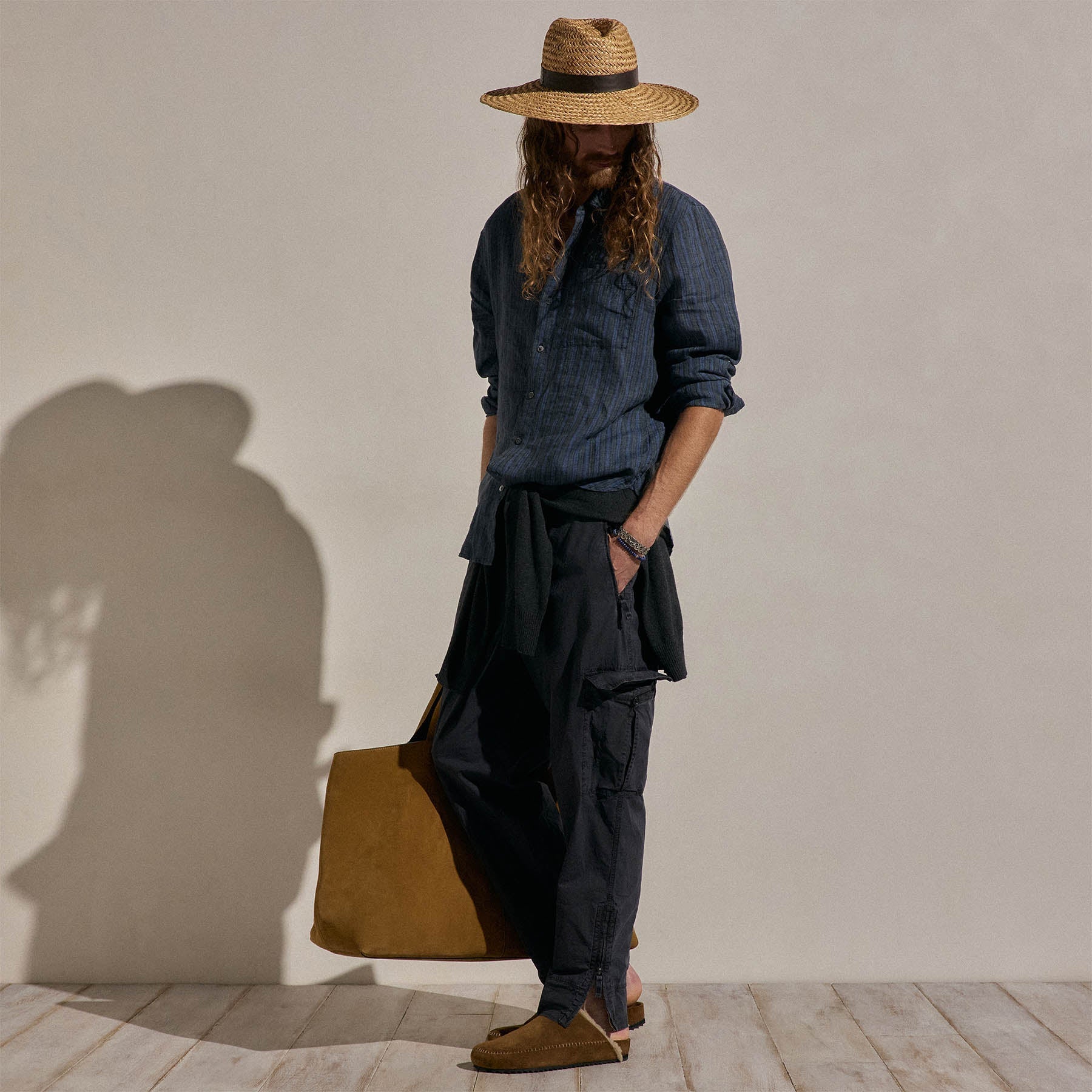 Washed Stripe Linen Shirt - Blue Stripe