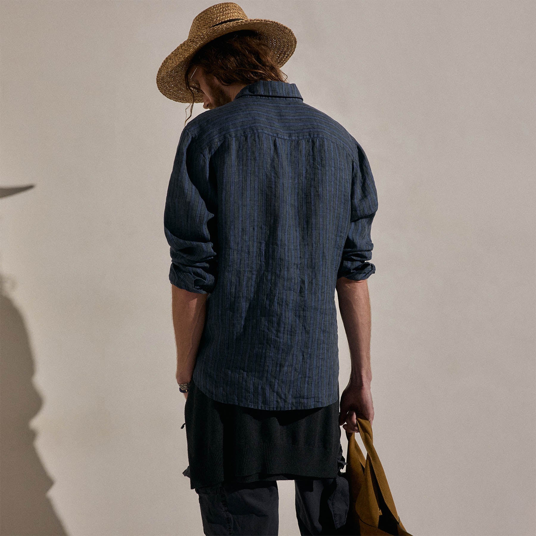 Washed Stripe Linen Shirt - Blue Stripe