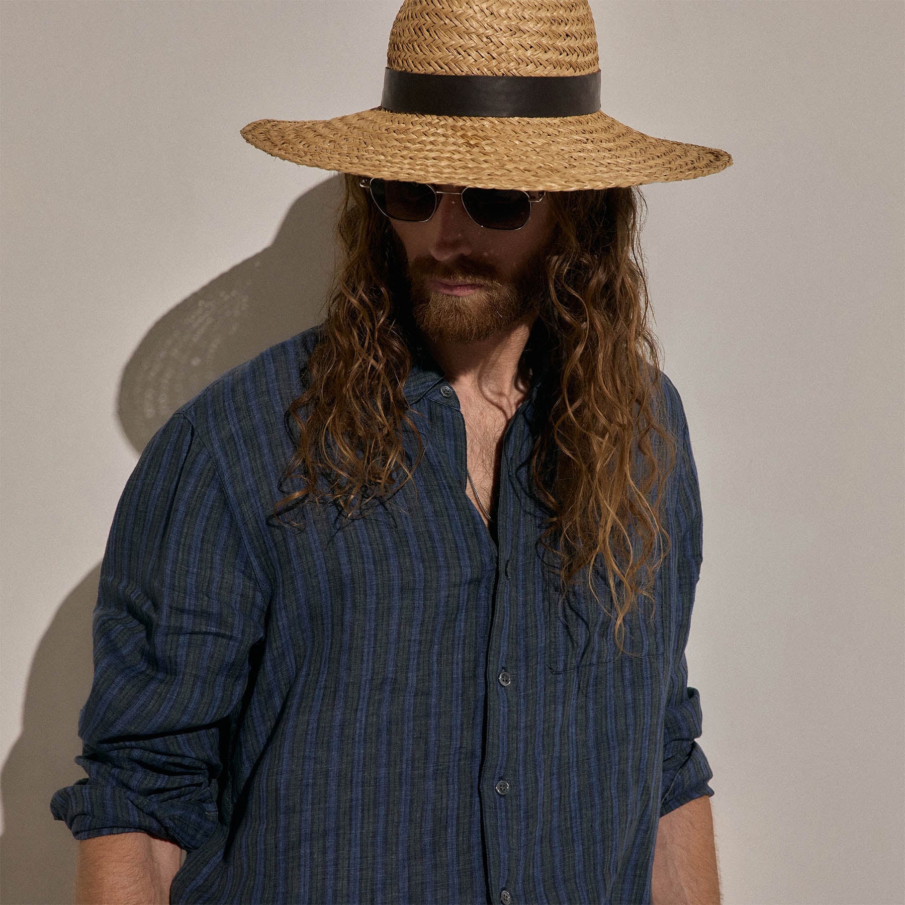 Washed Stripe Linen Shirt - Blue Stripe