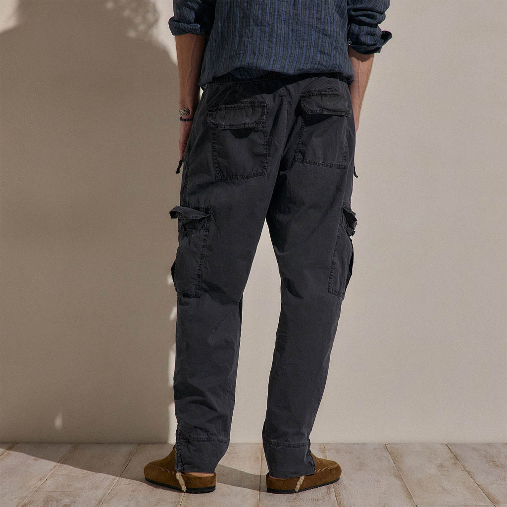 Cargo Parachute en popeline - Bleu Noir Pigmenté