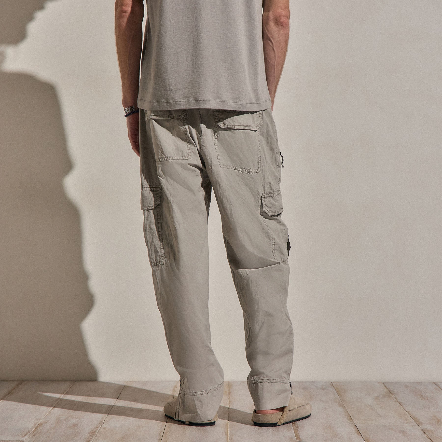 Pantalon cargo en popeline Parachute - Pigment Fog