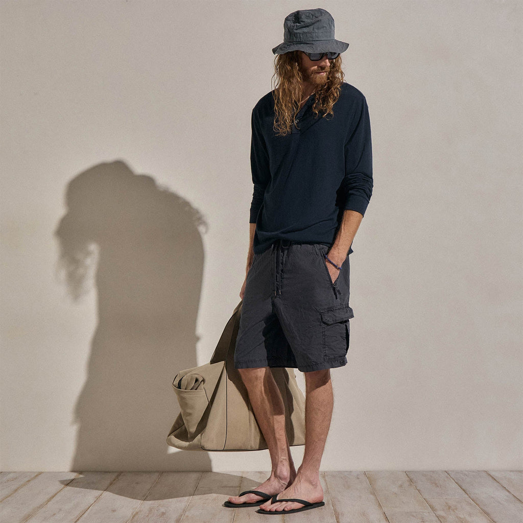 Short cargo en popeline Parachute - Pigment bleu-noir