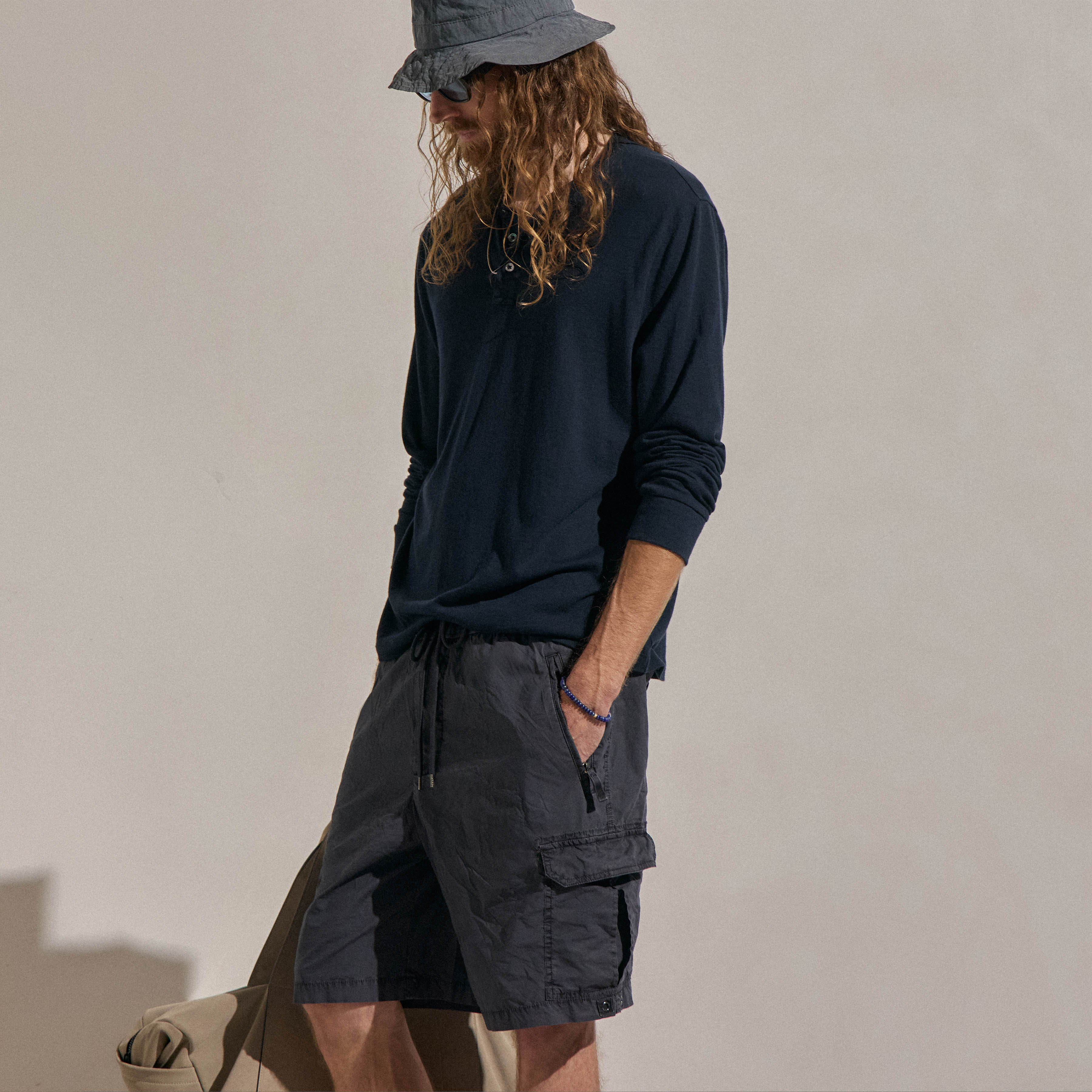 Parachute Poplin Cargo Short - Blue Noir Pigment