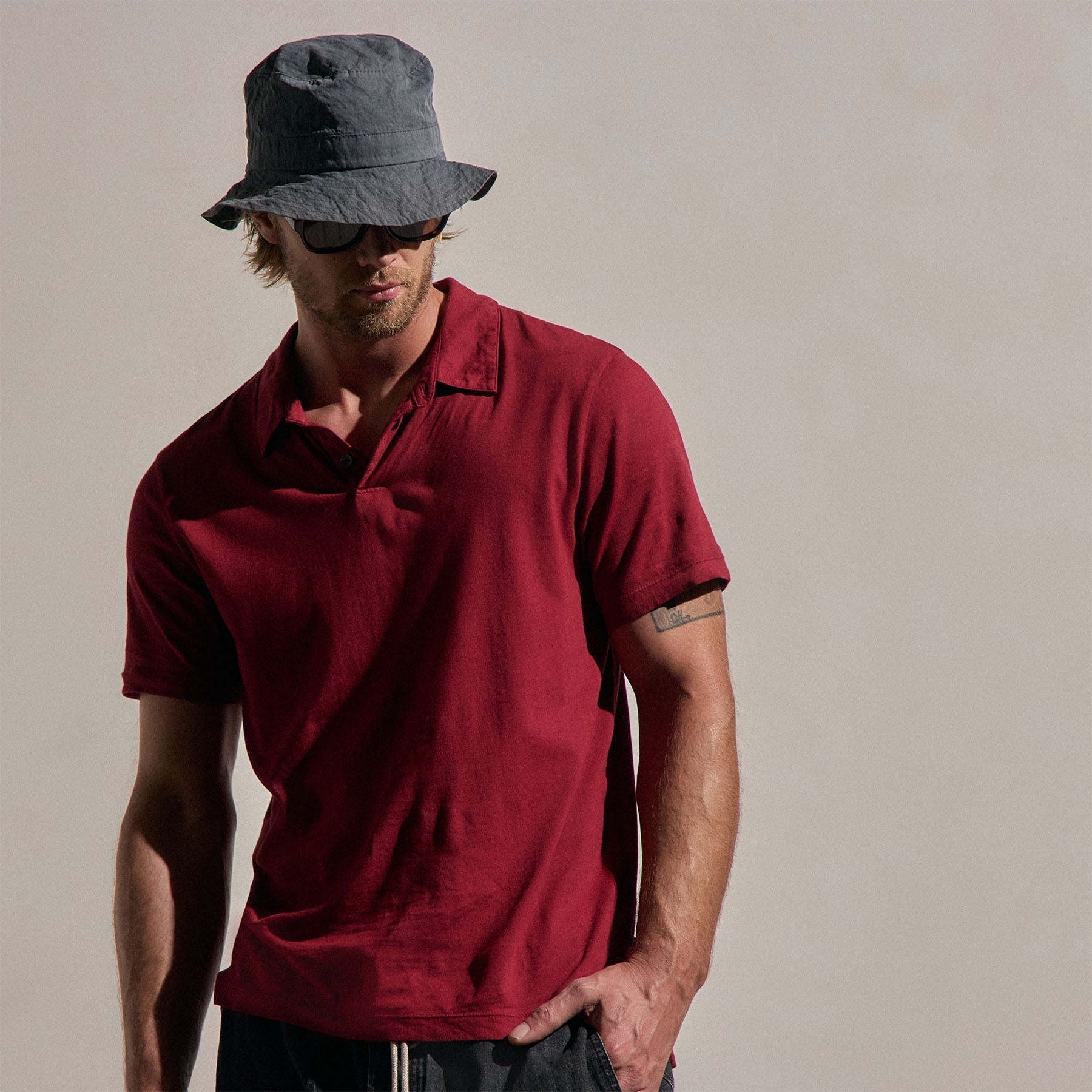 Polo en jersey suédé - Chaleur