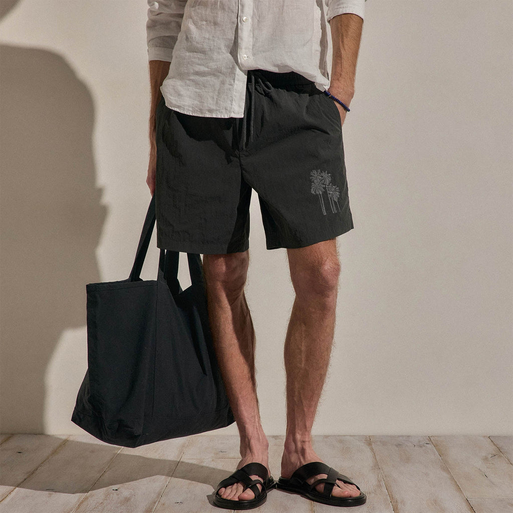 Boardshort brodé paume - Carbone