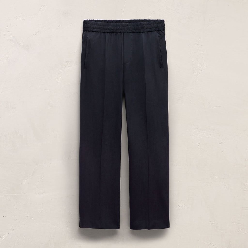 Pantalon léger en laine à enfiler - Bleu Nuit