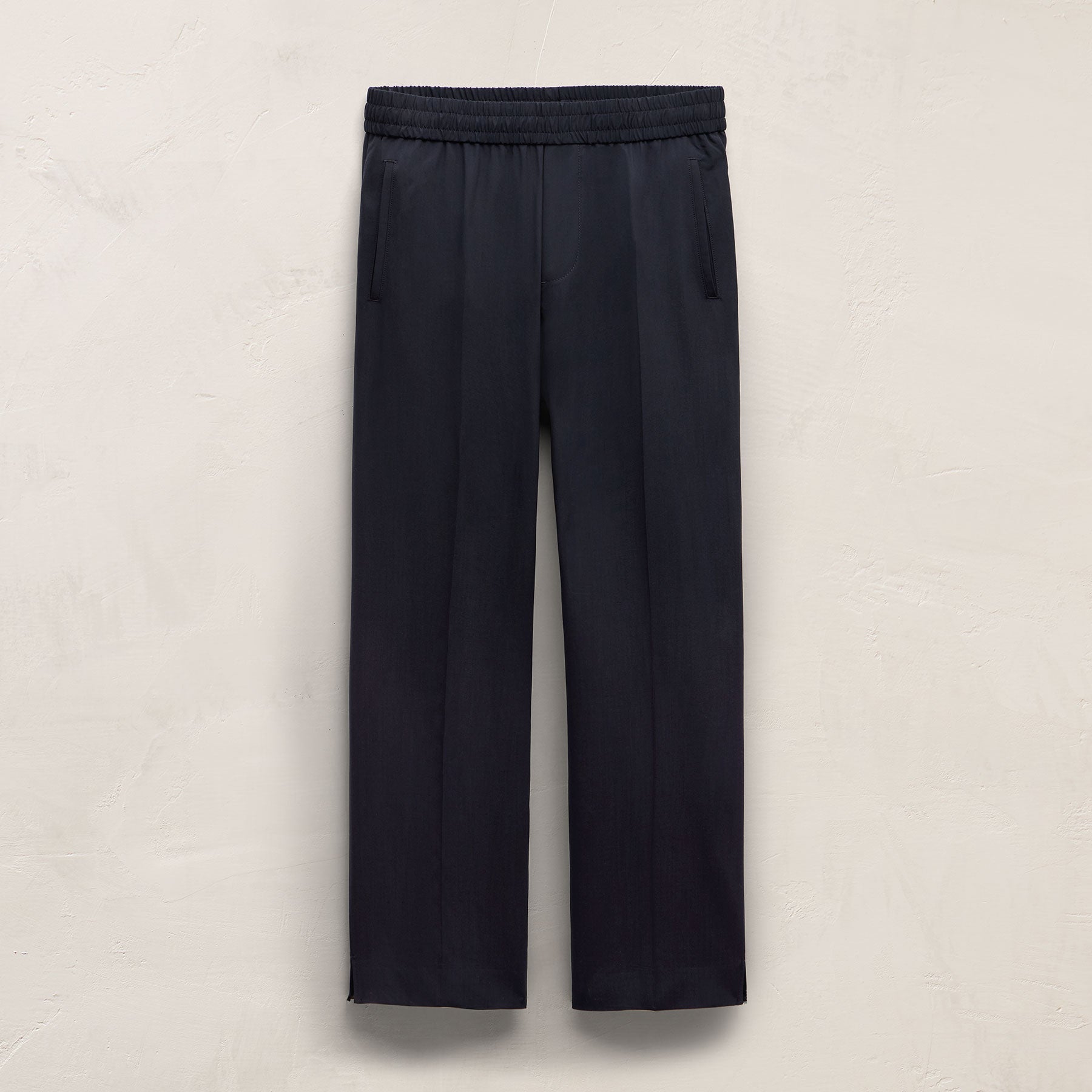 Pantalon léger en laine à enfiler - Bleu Nuit