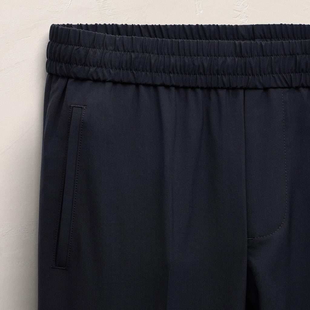 Pantalon léger en laine à enfiler - Bleu Nuit