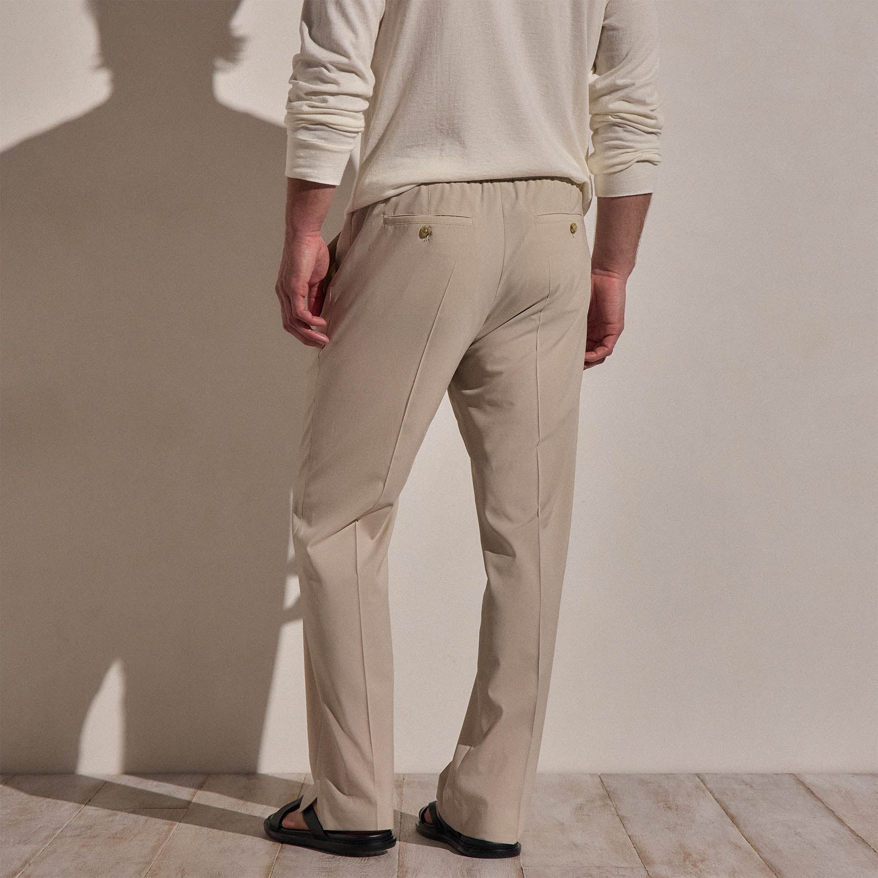 Pantalon léger en laine à enfiler - Lin