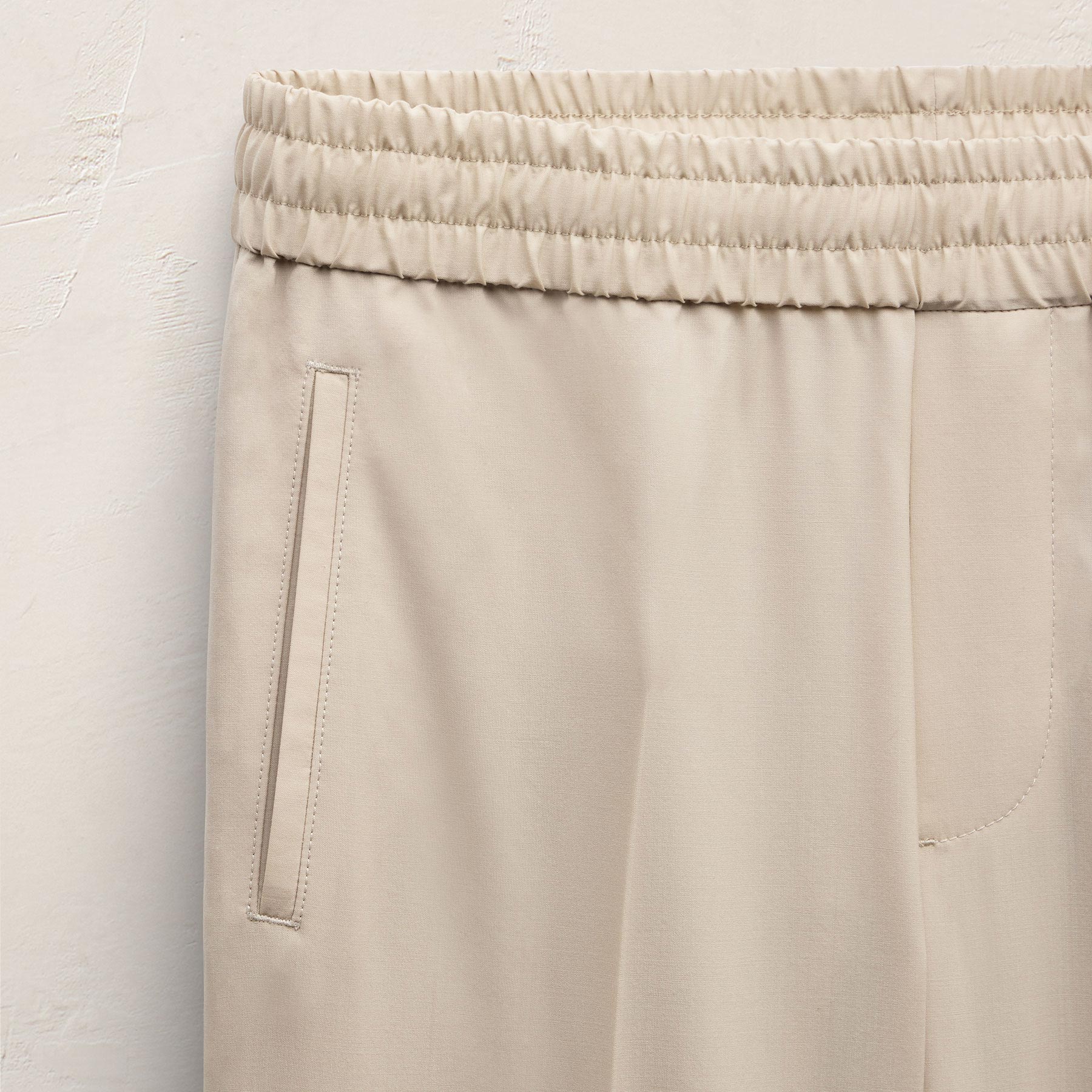 Pantalon léger en laine à enfiler - Lin