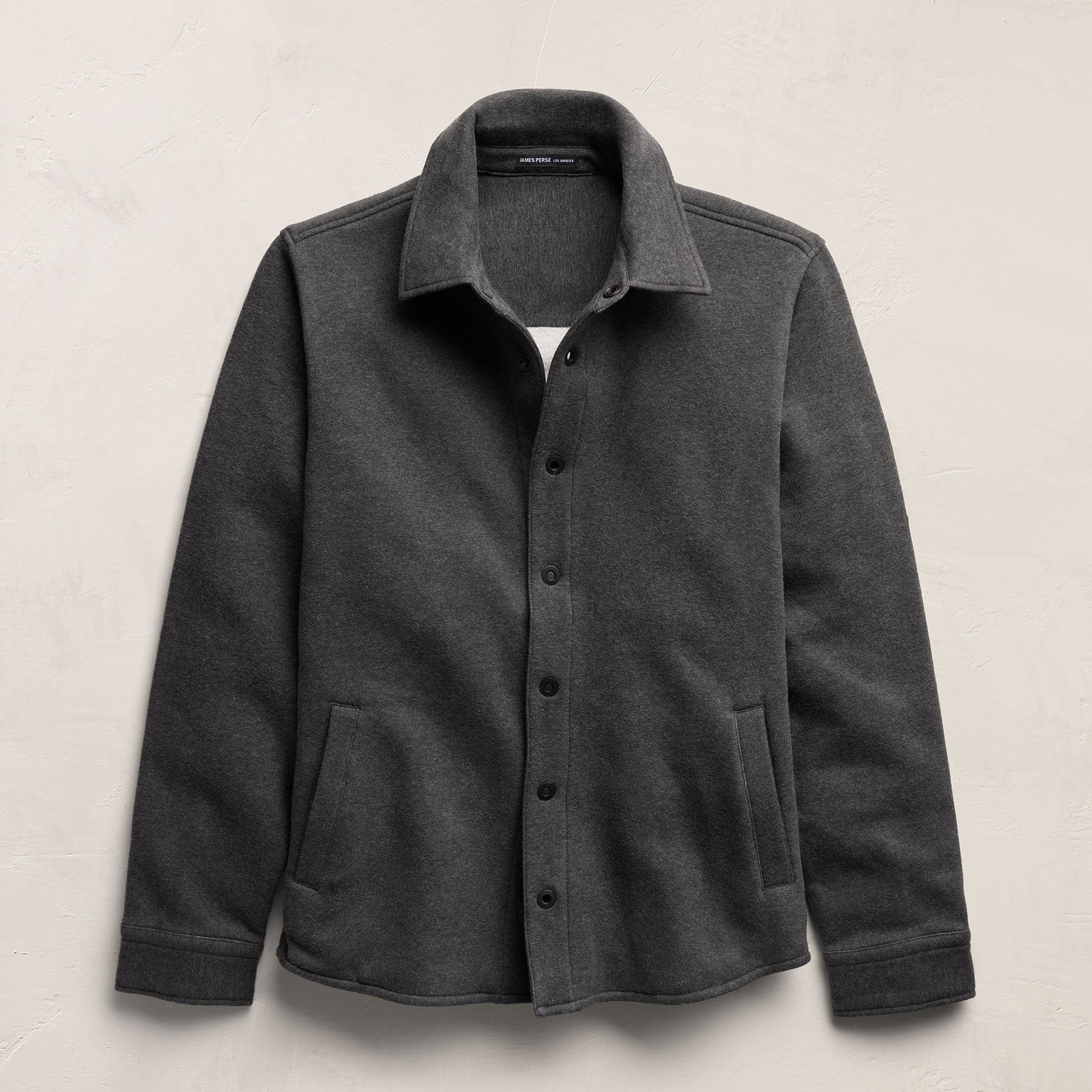 Veste en molleton à bouton-pression - Gris anthracite chiné
