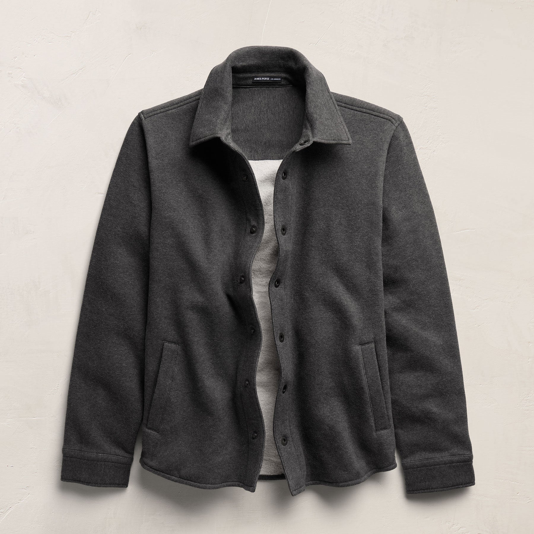 Veste en molleton à bouton-pression - Gris anthracite chiné
