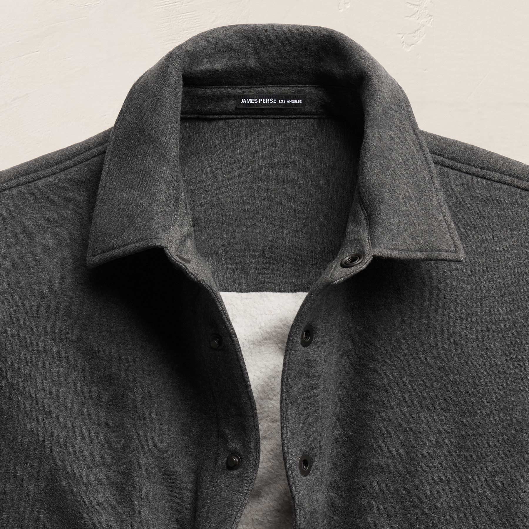 Veste en molleton à bouton-pression - Gris anthracite chiné