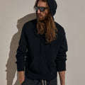 Sweat à capuche en coton et lin - Noir
