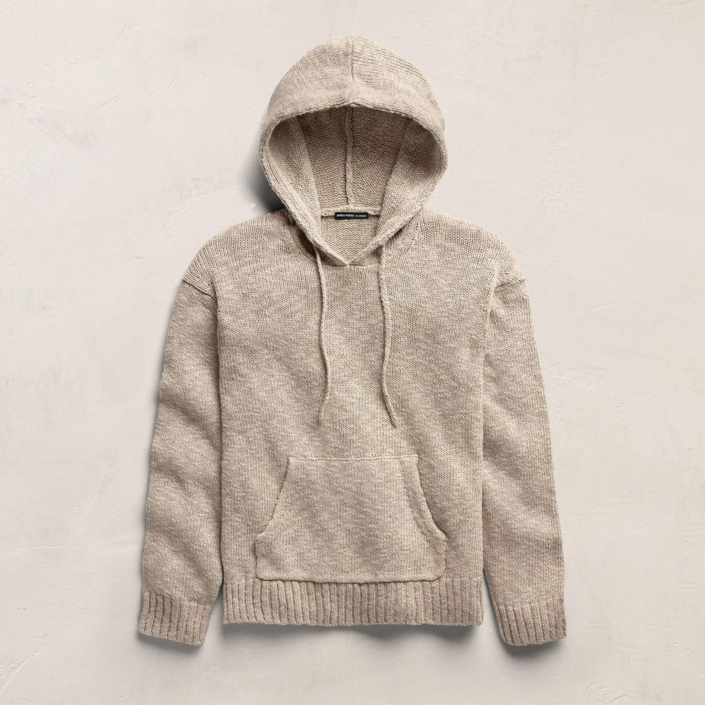 Sweat à capuche en coton et lin - Taupe