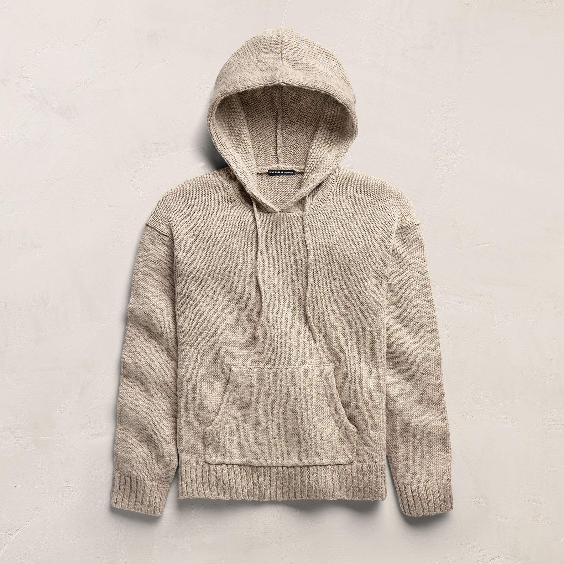 Sweat à capuche en coton et lin - Taupe
