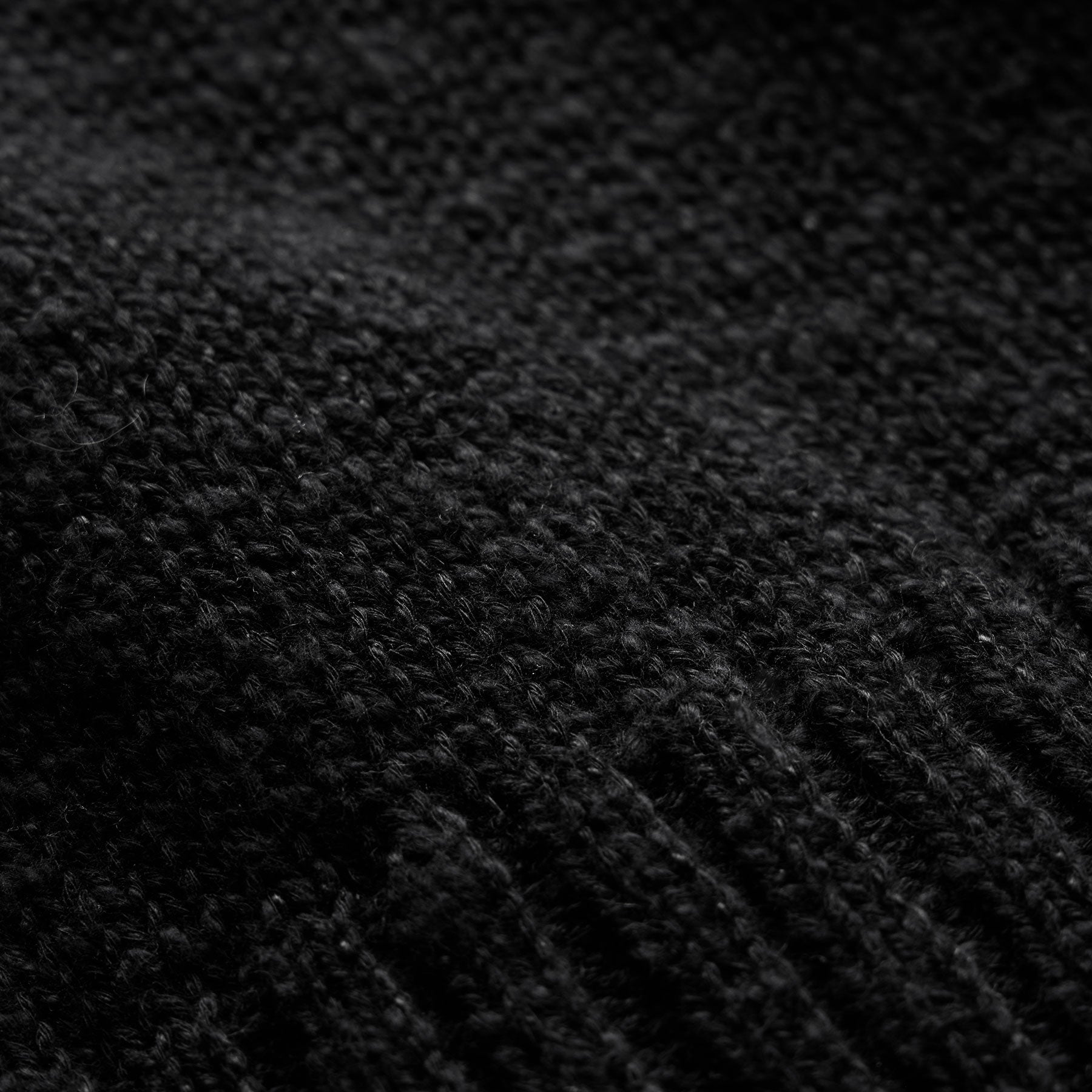 Pull col rond en coton et lin - Noir