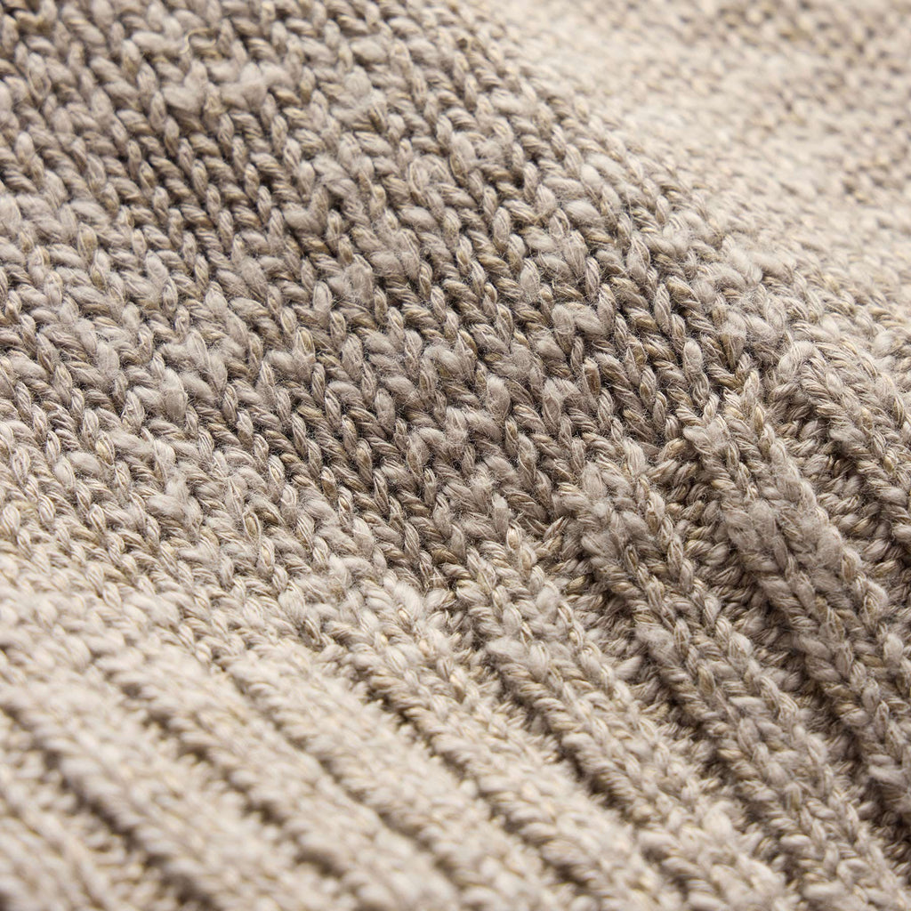 Pull ras du cou en coton et lin - Taupe