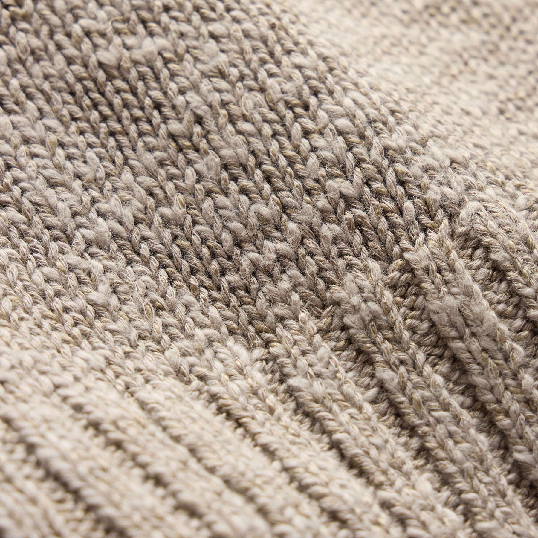 Pull ras du cou en coton et lin - Taupe