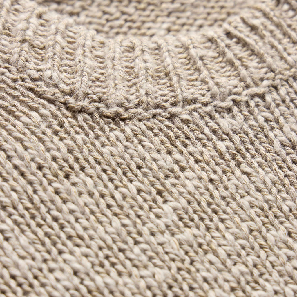 Pull ras du cou en coton et lin - Taupe