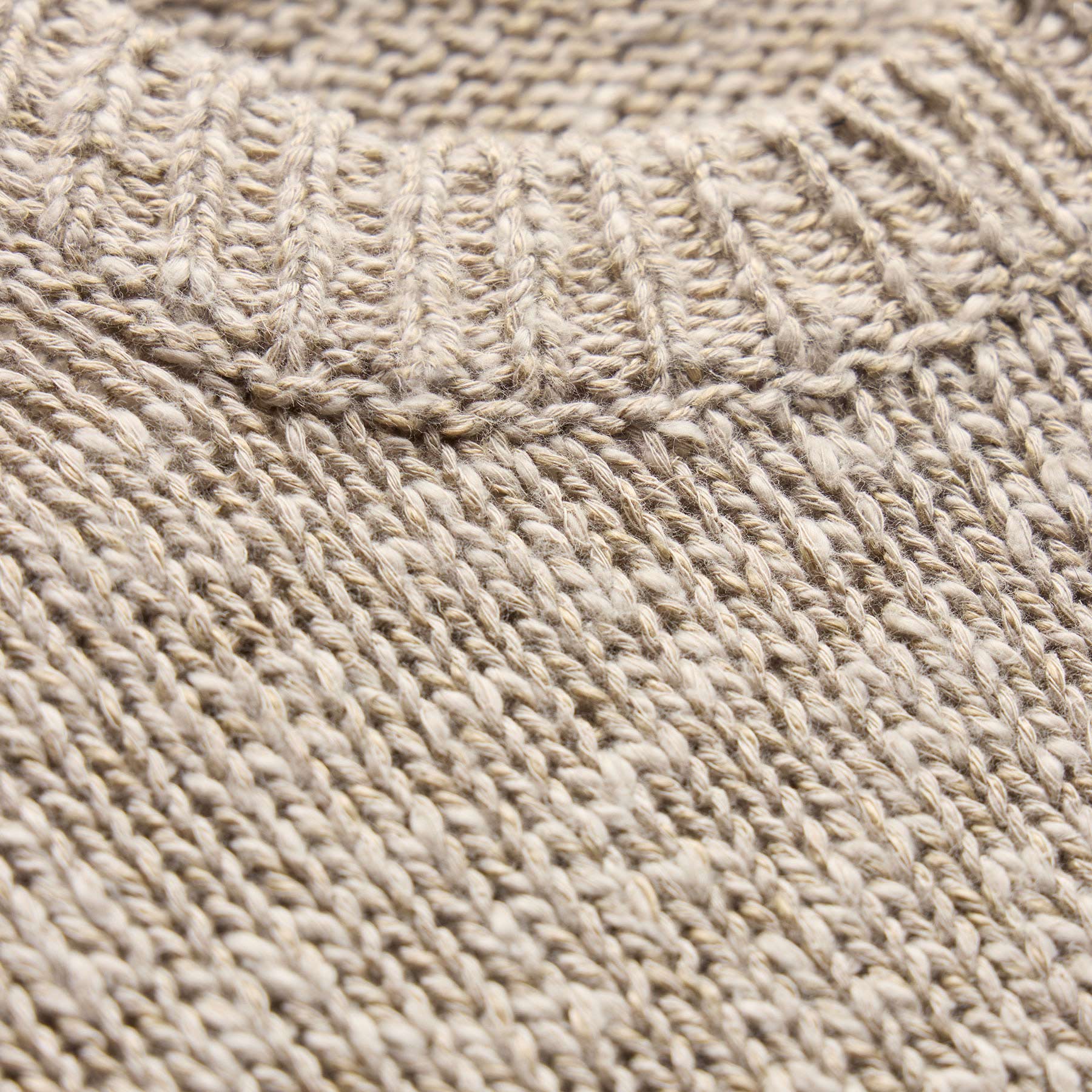 Pull ras du cou en coton et lin - Taupe