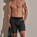 Boardshort rétro - Carbone/Noir